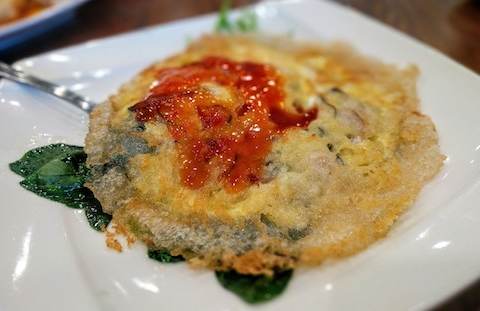 Oyster Pancakes, photographed
