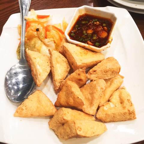 Crispy Fried Stinky Tofu, photographed
