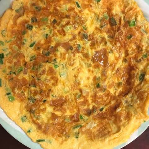 Dried Radish Omelette, photographed