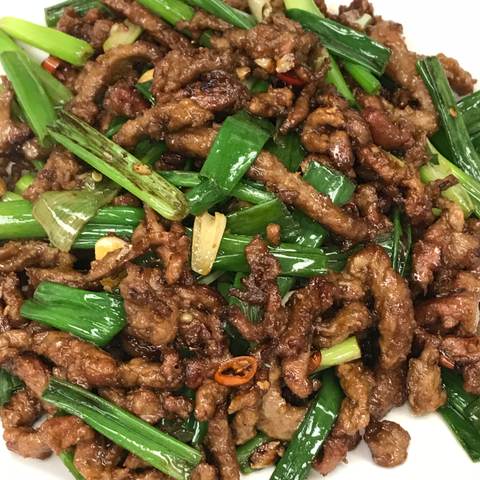 Beef with Scallions, photographed
