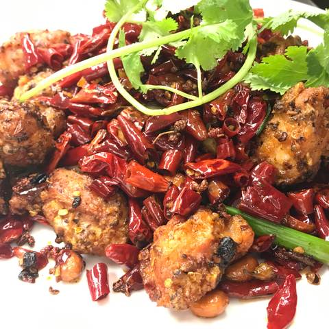Spicy chili chicken ( boneless), photographed