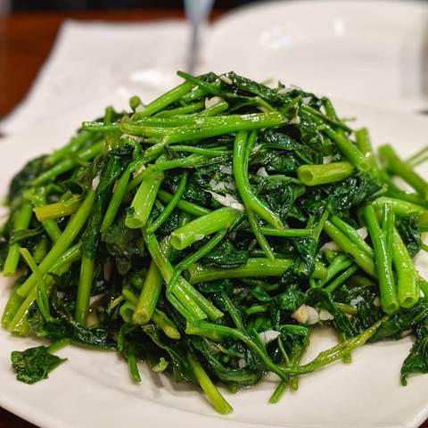 Chinese Watercress with Garlic, photographed
